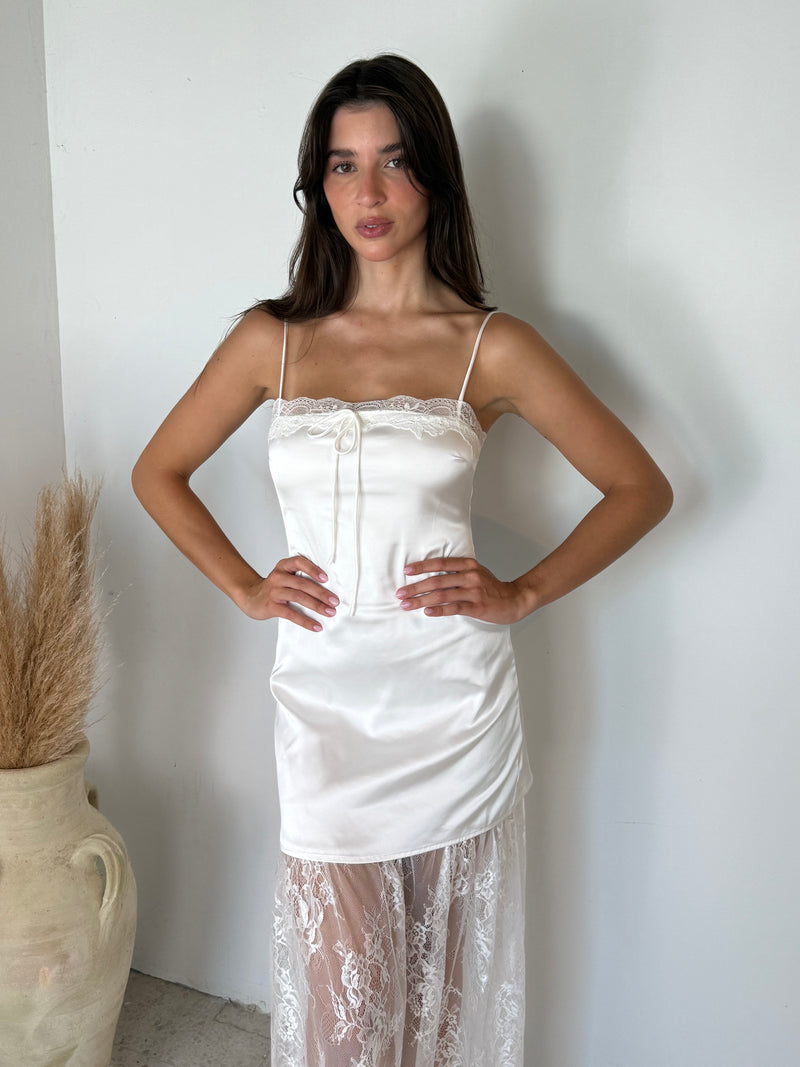 Lace Trim Maxi Slip Dress