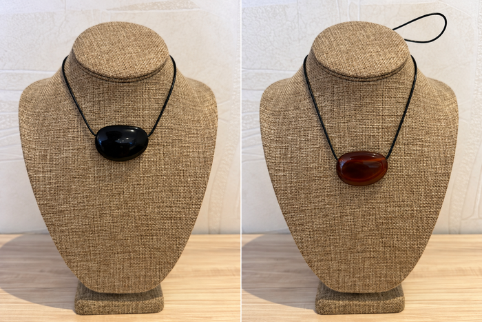Stone Necklace Black String