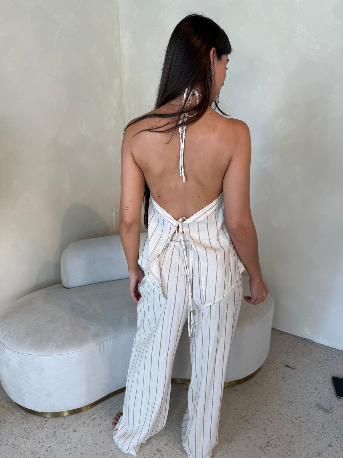 Stripe Halter Top & Pant Set