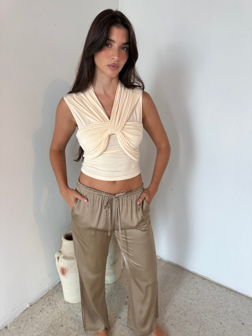 Cream Twisted Top