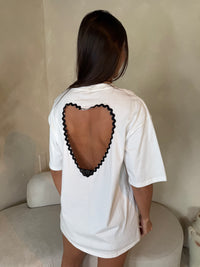 T Shirt Open Heart Top Black