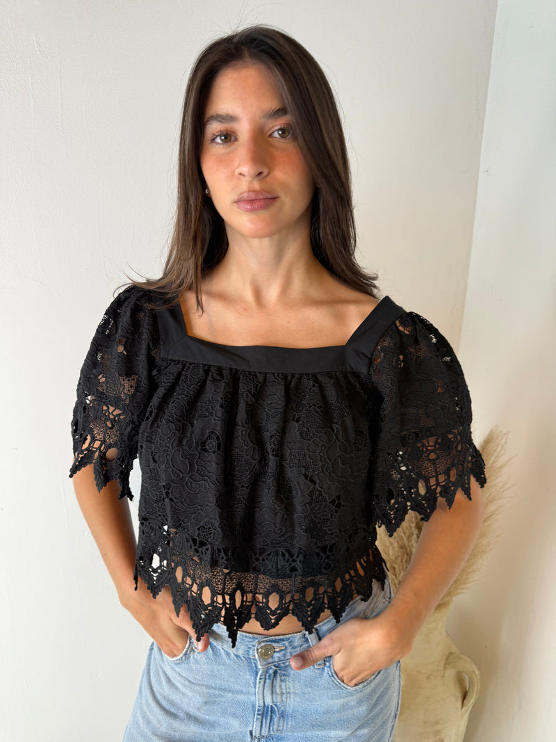 Black Lace Top