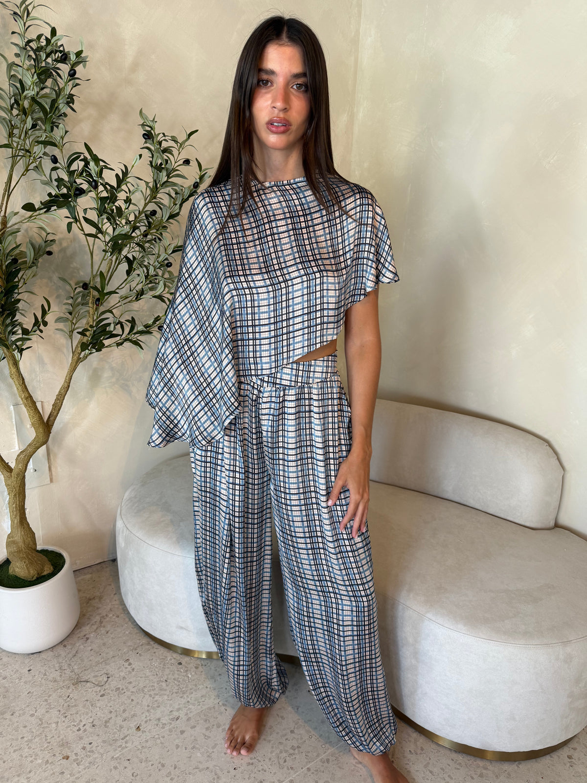 Plaid Top & Pant Set
