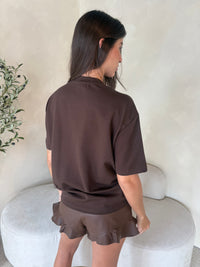 Faux Leather Ruffle Short