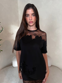 Asymmetric Lace Mix Top
