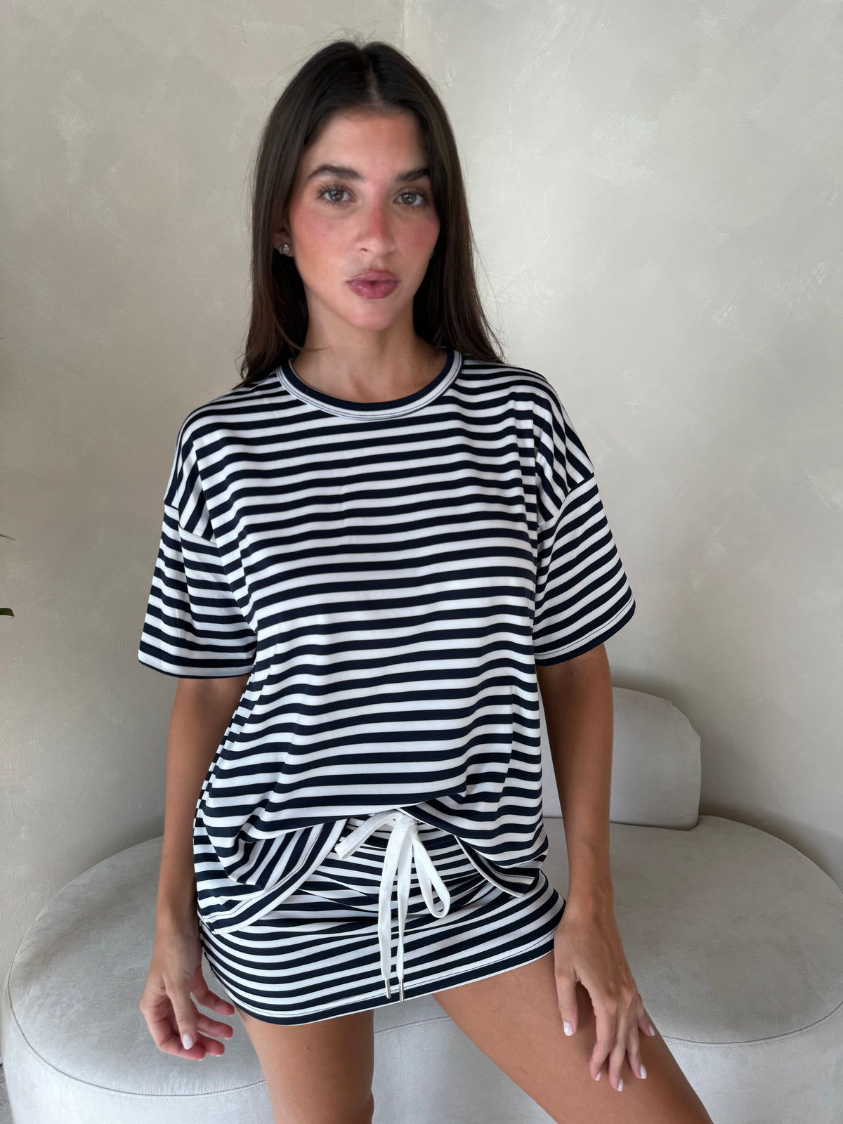 Stripe SS Top & Skirt Set