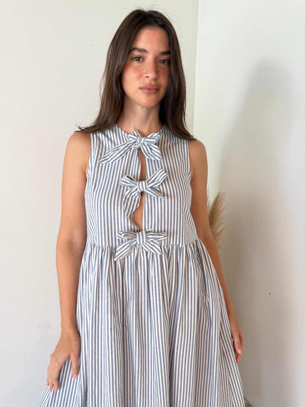 Stripe Bow Maxi Dress