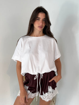 White Drawstring Tee
