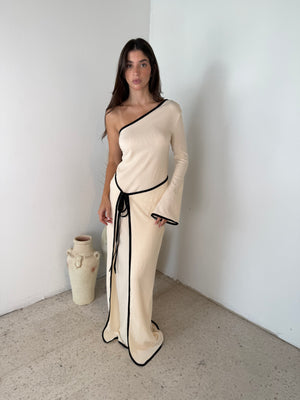 One Shoulder Natural Dress