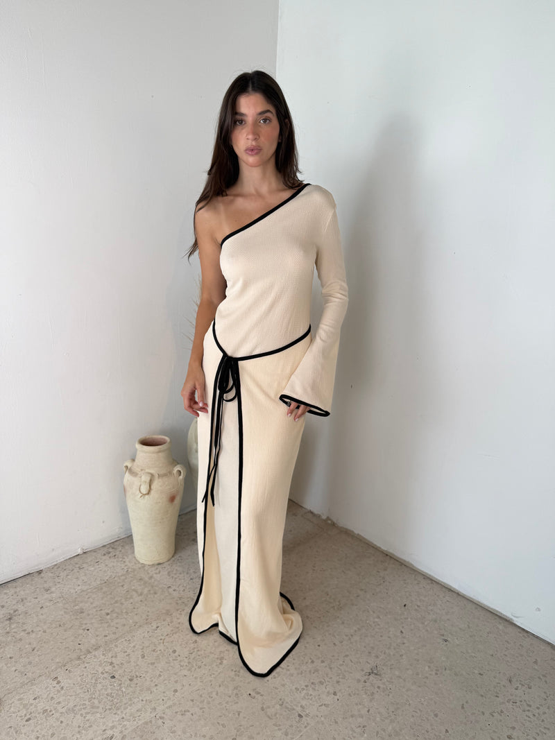 One Shoulder Natural Dress