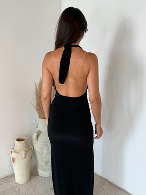 Black Halter Maxi Dress
