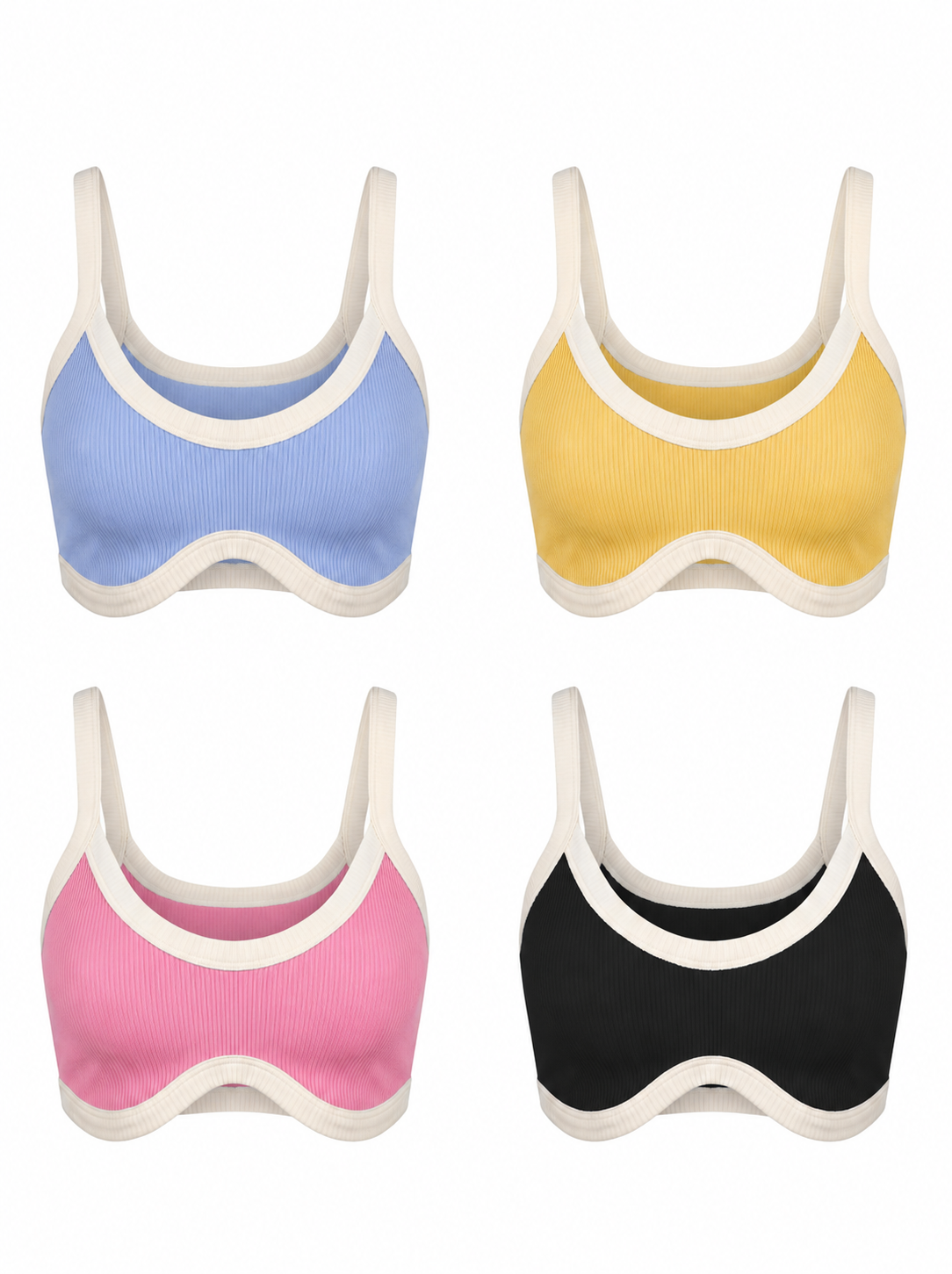 RIBBED SHORT TWO-TONE BRAMI
