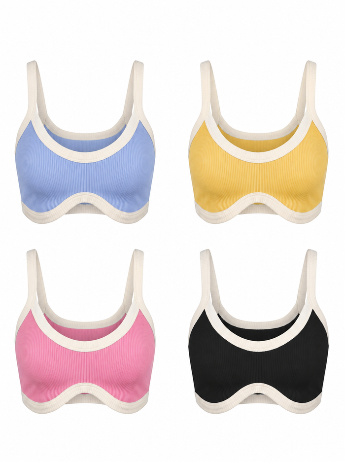 RIBBED SHORT TWO-TONE BRAMI