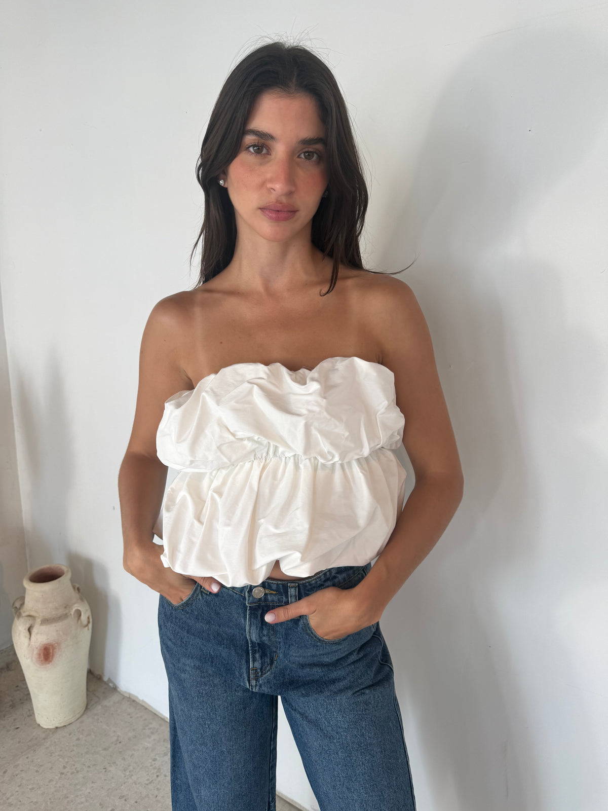 Strapless Bubble Tube Top