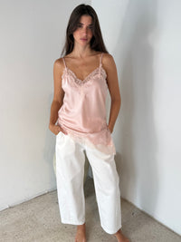 Pink Pastel Lace Satin Top