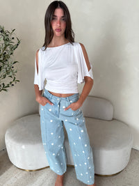 Polka Denim Barrel Jeans