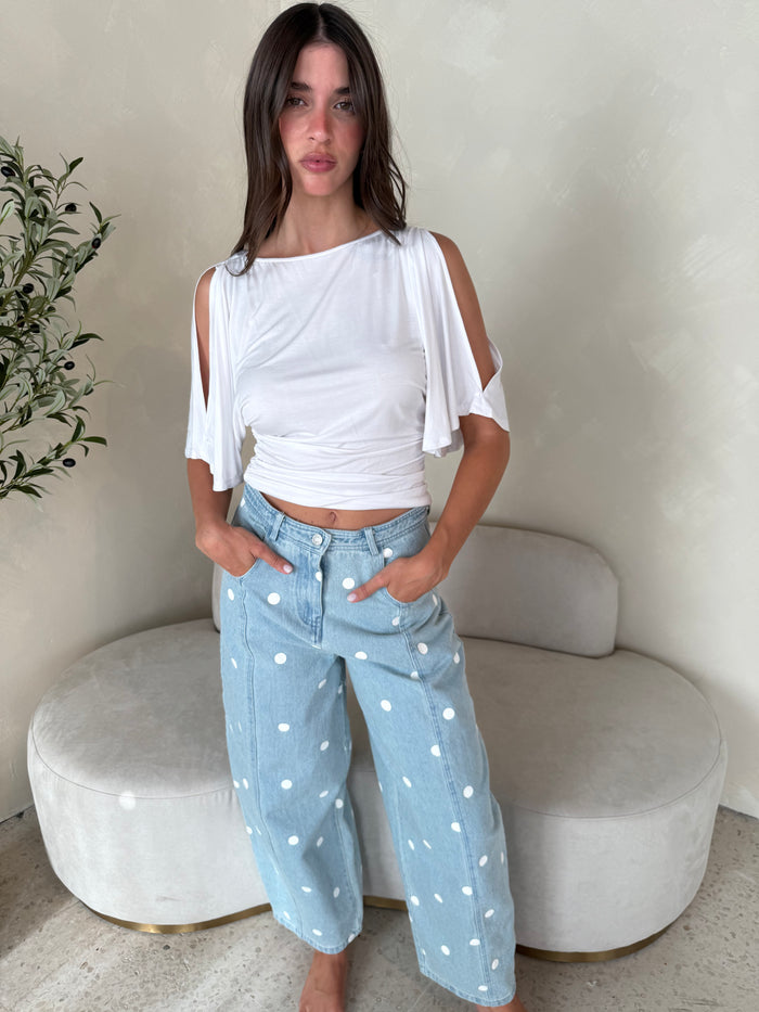 Polka Denim Barrel Jeans