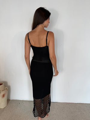 Black Knitted Net Dress