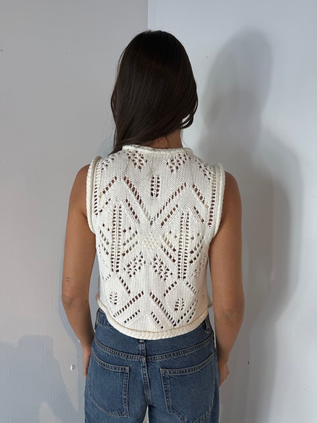 Cream Knitted Vest Top