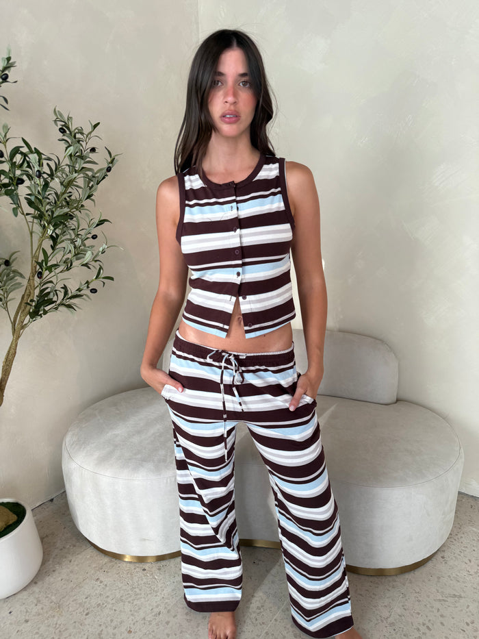 Stripe Brown Blue Set
