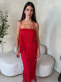 Red Circle Cami Top & Skirt Set