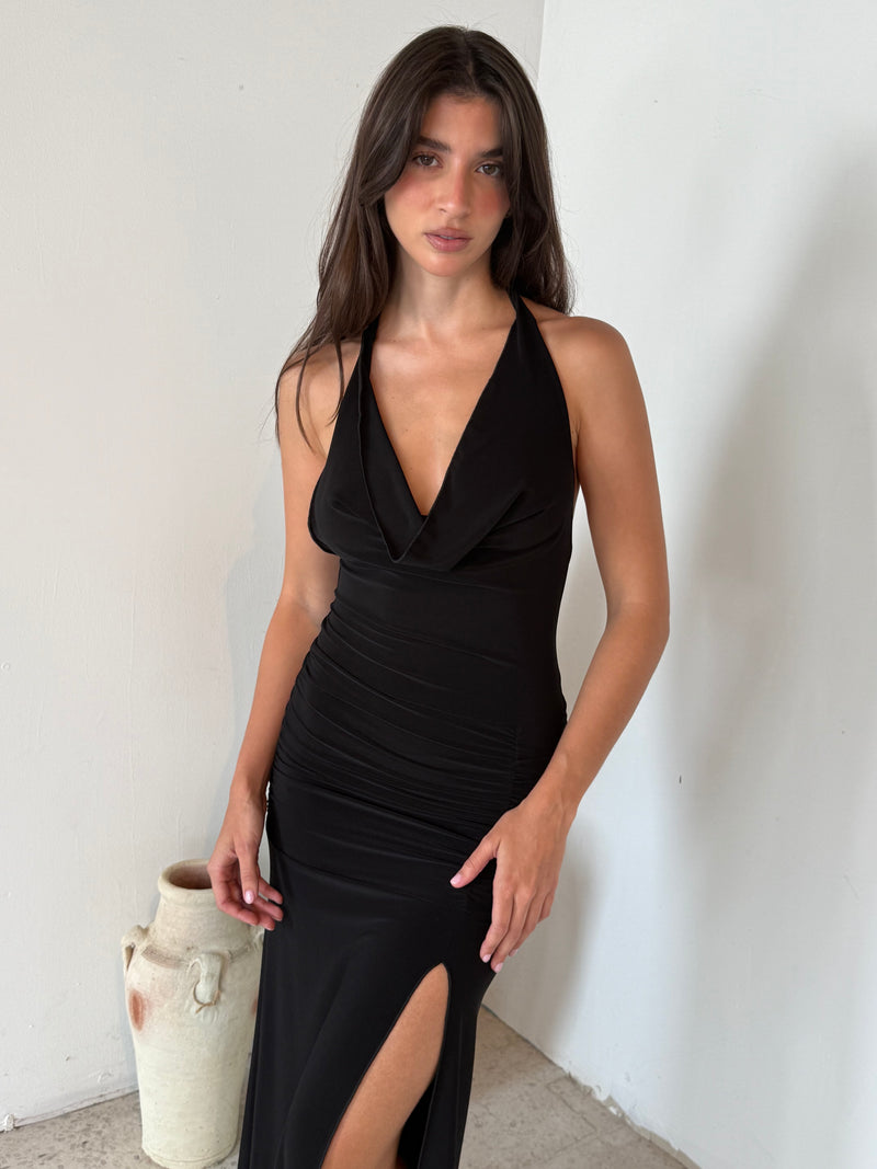 Black Halter Maxi Dress
