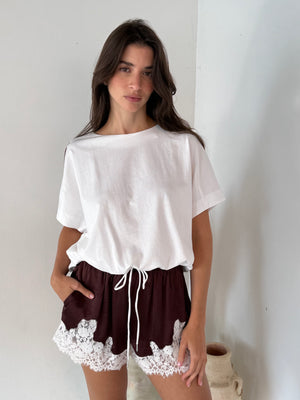 White Drawstring Tee