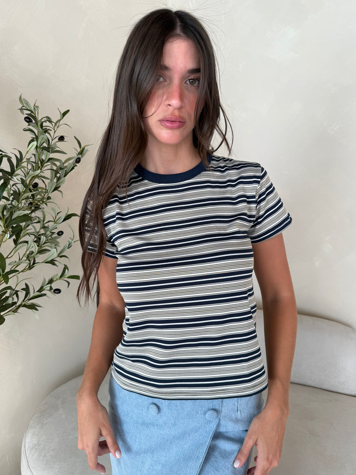 Navy Stripe SS Tee