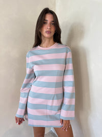 Striped LS Dress