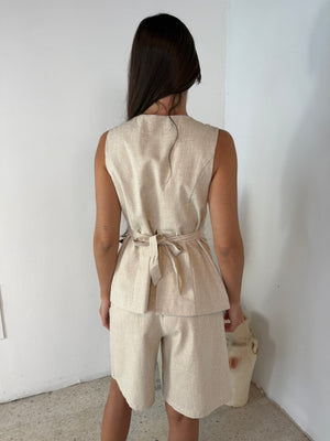 Linen Vest & Bermuda Set