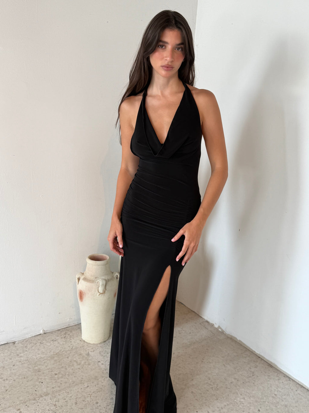 Black Halter Maxi Dress