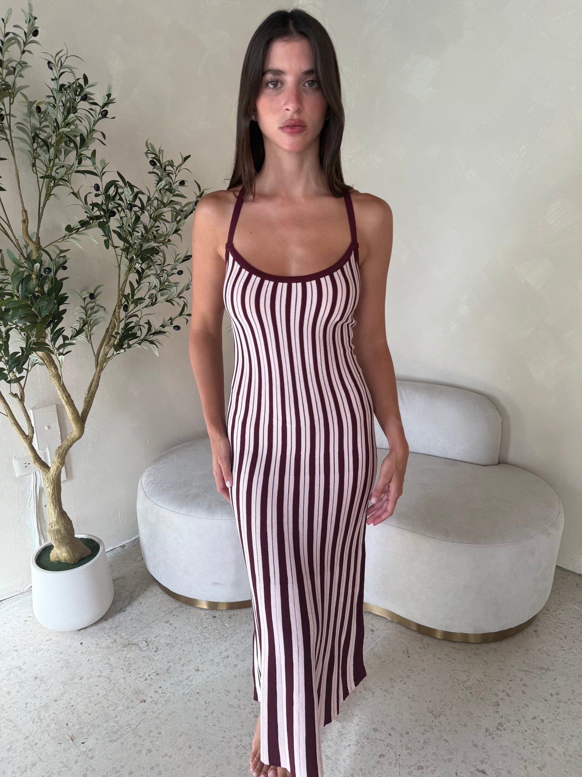 Stripe Midi Dress