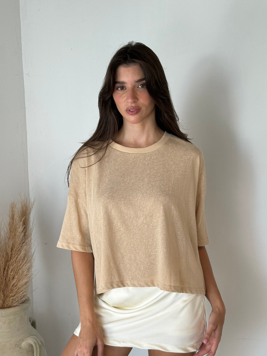 Khaki Sheer Tee