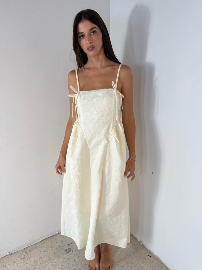 Ivory Detail Maxi Dress