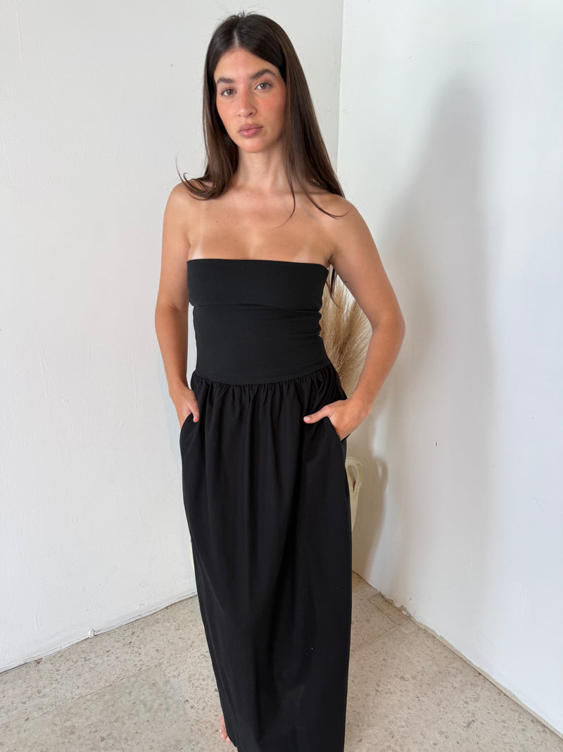 Tube Black Maxi Dress
