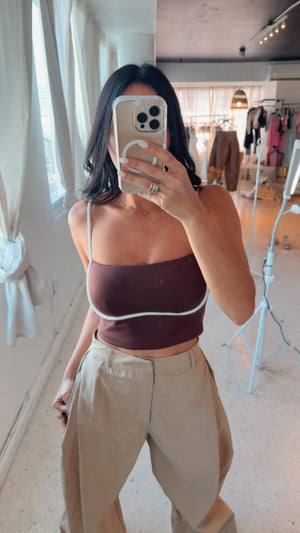 Brown Contrast Top