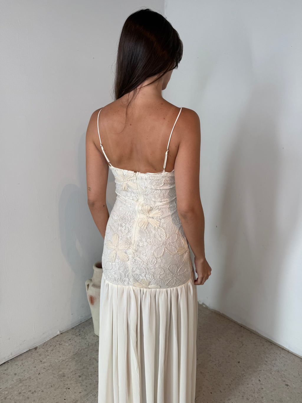 Floral Applique Contrast Dress