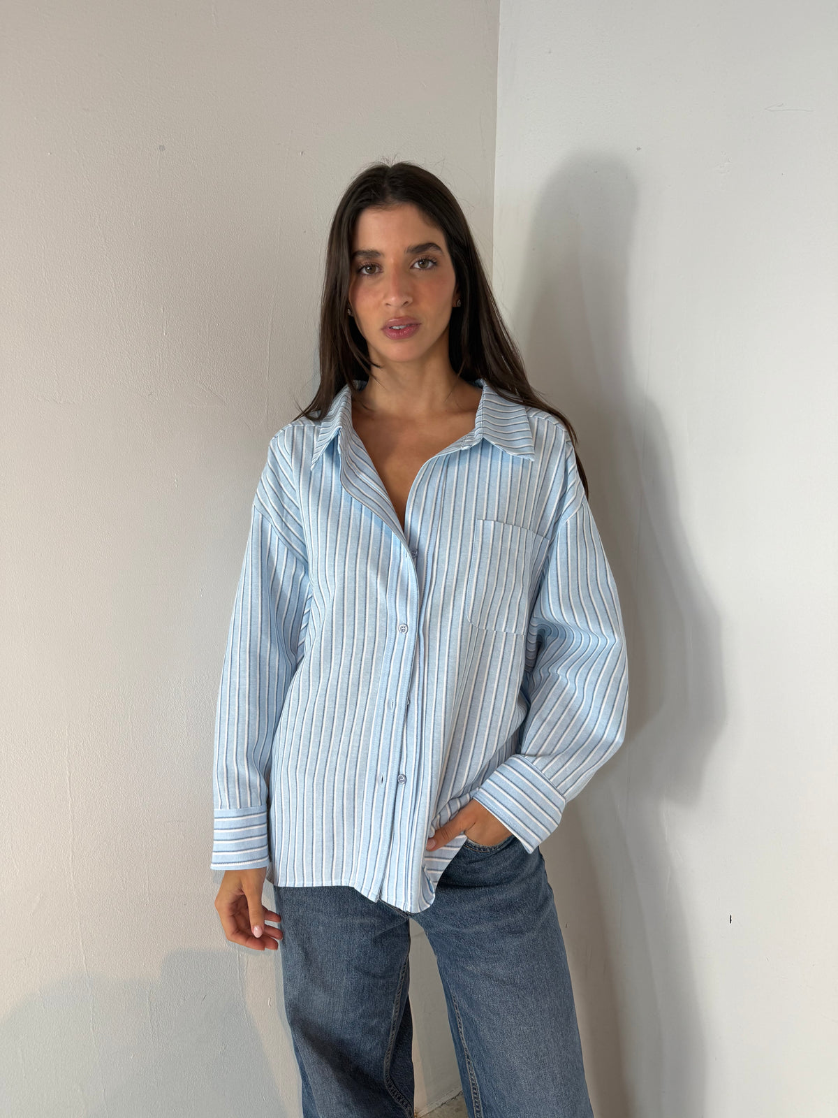 Stripe Oversized LS Shirt