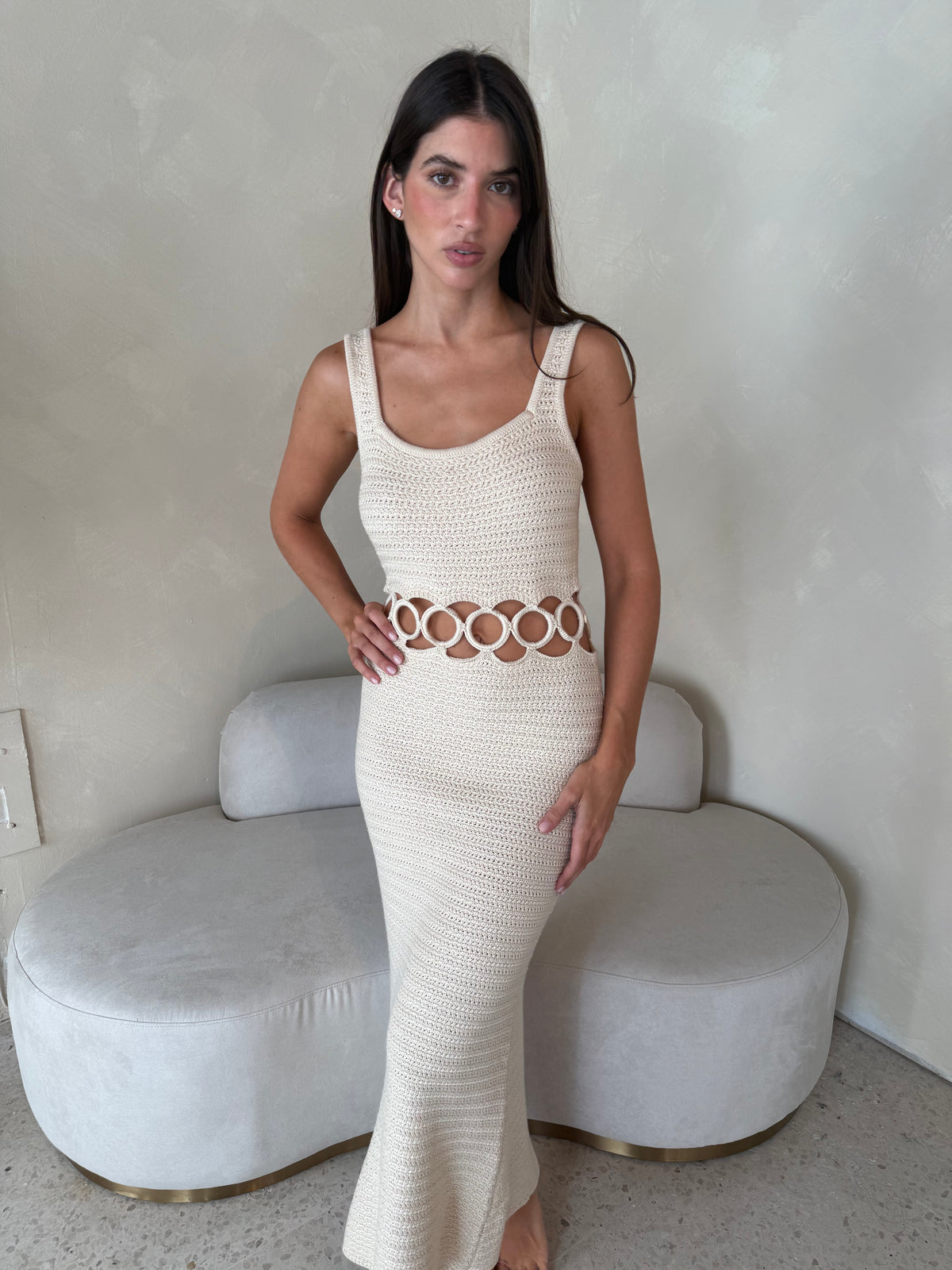 Cream Crochet Dress