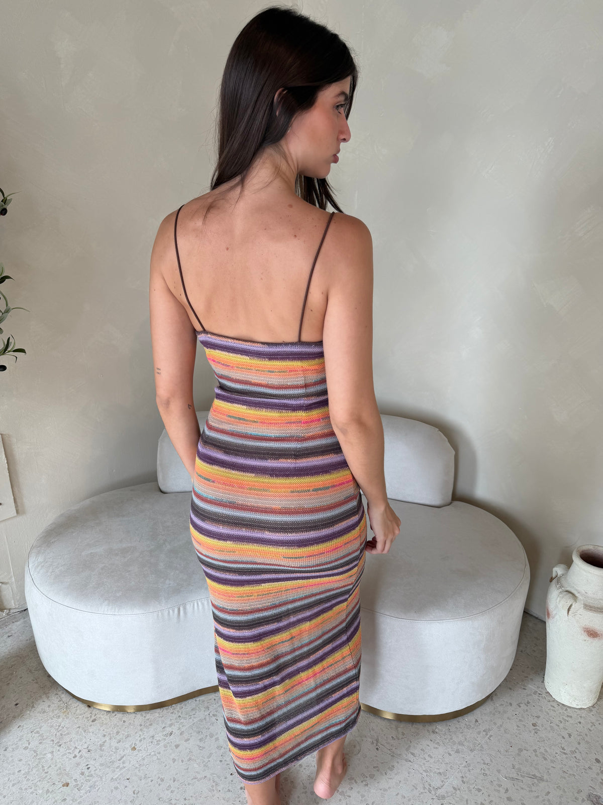 Knit Multi Color Midi Dress
