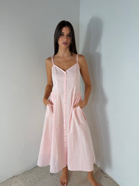 Button Front Cami Midi Dress