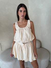 Cream Ruched Set