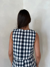 Plaid Textured Top & Skirt Set