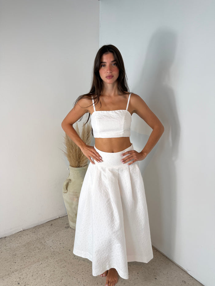 Bonding Lace Crop Top And Midi Skirt Set