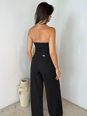 Solid Strapless Tube Top & Pant Set