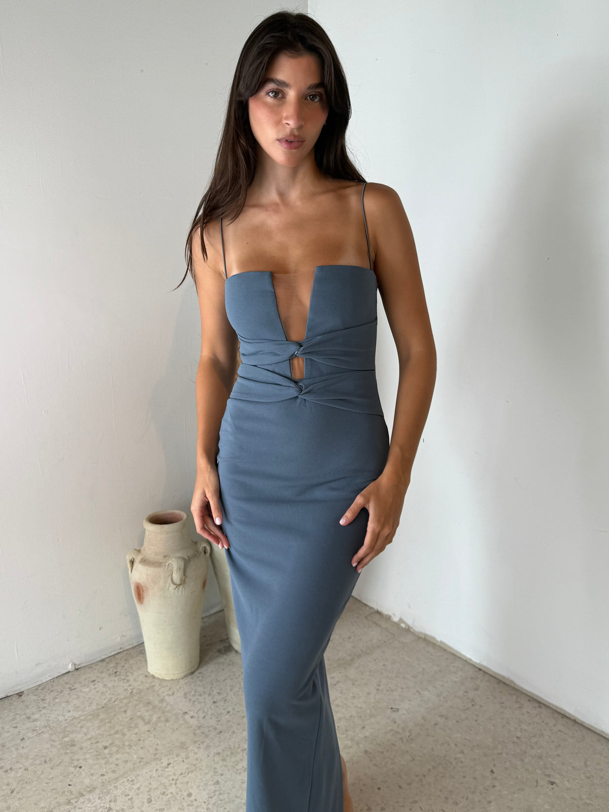 Column Mesh Dress