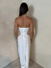 Side Embroidered Tube Dress