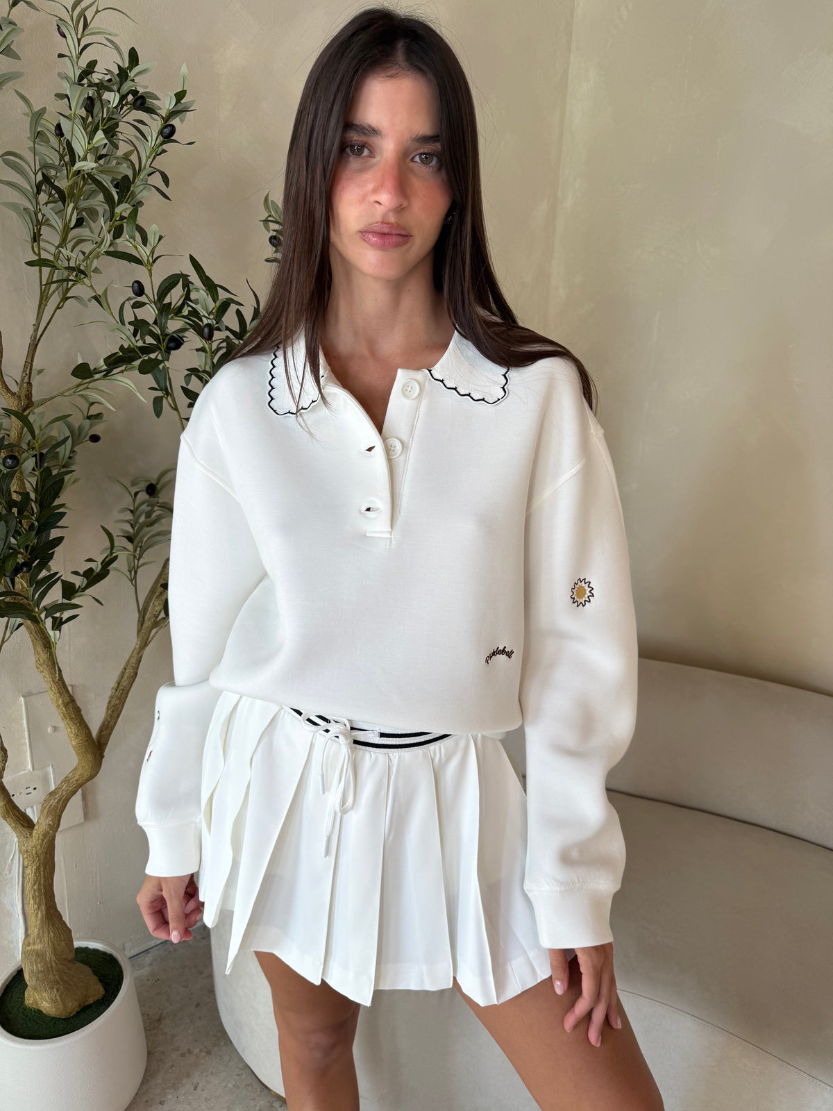 Pickleball Sweatshirt & Pleated Skirt Set