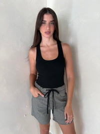 Black Gingham Shorts