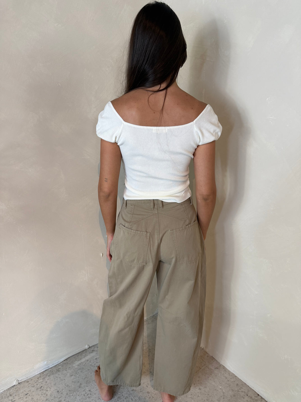 Taupe Barrel Pants